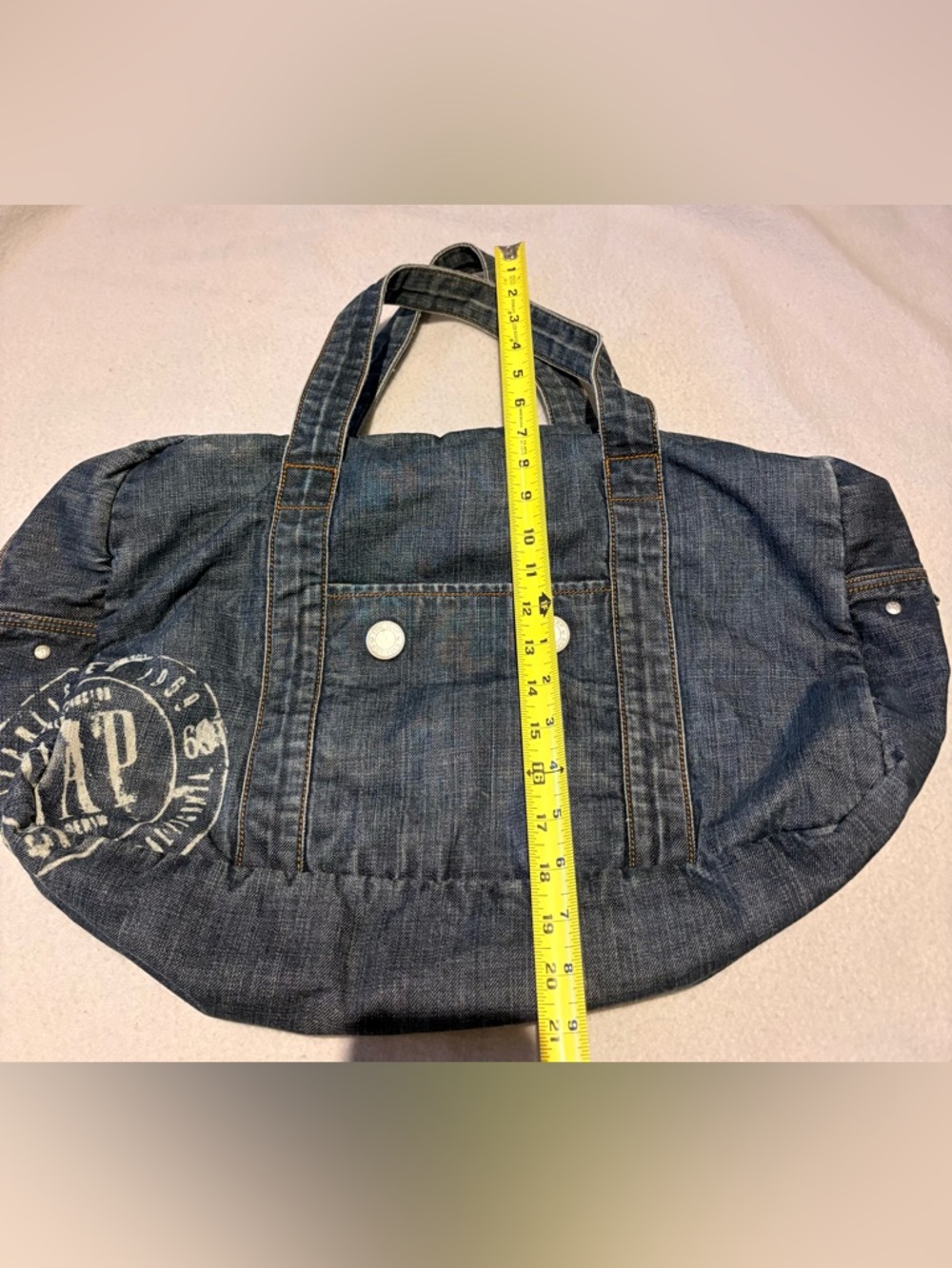 Vintage Y2K GAP Denim Travel Duffel Gym Tote Bag Gorpcore
